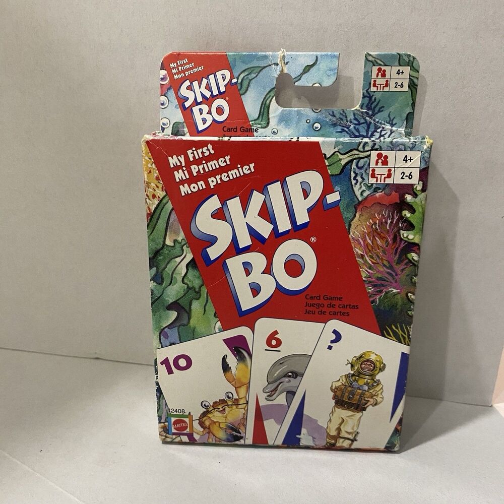 RARE  1999 Mattel "My First Skip-Bo" Card Game for 2-6 Players  Ages 4+